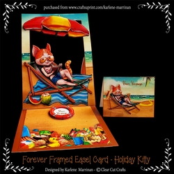 Forever Framed Easel Card - Holiday Kitty