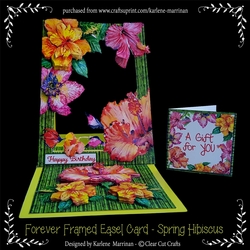 Forever Framed Easel Card - Spring Hibiscus