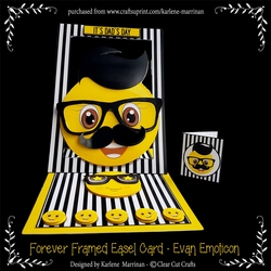 Forever Framed Easel Card - Manly Emoticon