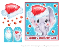 Dumbo Elephant Christmas Card Topper