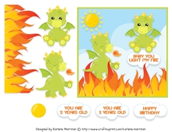 Dragon on Fire Card Topper