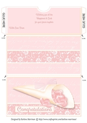 Soft Pastel Wedding Rose Confetti Wallet - Pocket for Gift Vouchers or Money