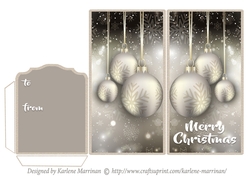 Elegant Christmas Balls Voucher, Gift, Money, Pocket, Wallet, Envelope
