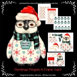 Christmas Penguin A Frame Card