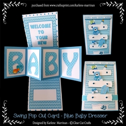 Baby Boy Blue Twisted Pop Up Card