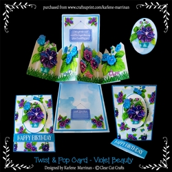 Violet Beauty Garden Fence Twist & Pop Up Card
