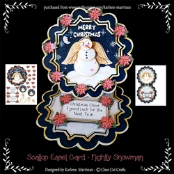 Santa is Here Scalloped Easel Card