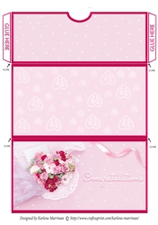 Pink Bouquet  Voucher/Money/Gift Wallet/Pocket Envelope