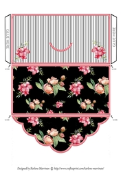 Black & Floral Voucher/Money/Gift Certificate, Pocket/Wallet/Envelope