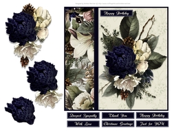 Winter Floral Side Panel Card Topper- Design 2