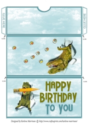 Dinosaur Birthday  Gift/Voucher/Money Wallet/Pocket/Envelope