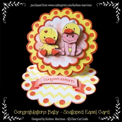 Baby Congratulation - Scalloped Easel Card