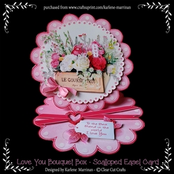 Love You Bouquet Box - Scalloped Easel Card