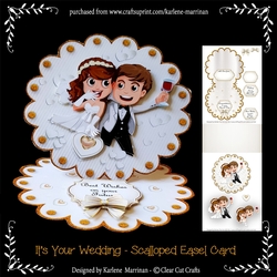 Its Your Wedding Day Scalloped Easel Card