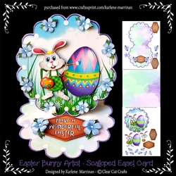 Happy Easter Scalloped Easel Card