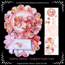 Autumn Blooms Scalloped Easel Card