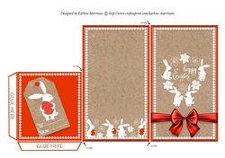 Bunnies & Bows Easter Money/Gift/Voucher Wallet/Pocket/Envelope