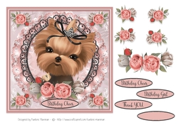 Bouquets & Lace Silky Terrier Card Topper