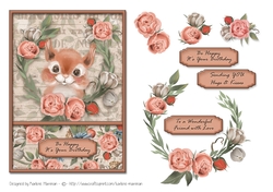 In the Woods Creatures Series - Card Topper - Squirrel