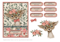 In the Woods Creatures Series - Card Topper - Deer