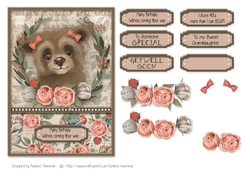In the Woods Creatures Series - Card Topper - Bear