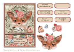 In the Woods Creatures Series - Card Topper - Fox