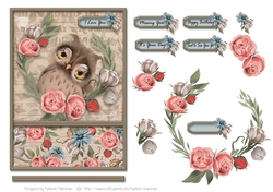 In the Woods Creatures Series - Card Topper - Owl