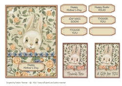 In the Woods Creatures Series - Card Topper - Bunny