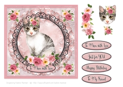Roses and Cats Card Topper Series - Proud I Am