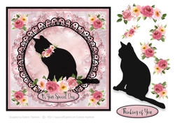 Roses and Black Cats Card Topper Series - Wise One
