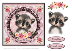 Cutest Animals - Card Topper Series - Ruby Racoon