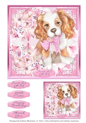 Spaniel in Pink Card Topper