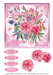 Bouquet on Lace Card Topper