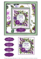 Floral Insert Frame Card Topper - Design 4