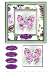 Floral Insert Frame Card Topper - Design 5