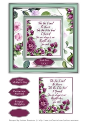 Floral Insert Frame Card Topper - Design 6
