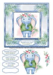 Elephants Always Remember Card Topper Set - Design 2