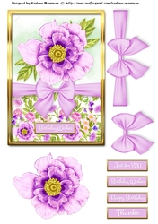 Spring Blooms & Bow Card Topper - Design 4