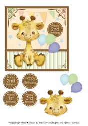 Age Appropriate Giraffe Card Topper