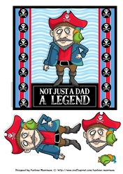 Legend fo a Dad Pirate Card Topper for Birthday or Fathers Day