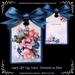 Giant Gift Tag Card - Bouquet on Blue