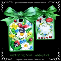 Giant Gift Tag Card - LadyBug Luck