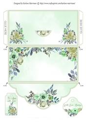 Blossoms on a Cloud Money,Voucher Pocket/Wallet or Envelope Green