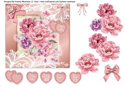 Ribbons, Bows, Lace and Flowers a Ladies Dream Card Topper