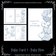 Heart Edge Baby Card - Baby Blue