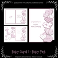Heart Edge Baby Card - Baby Pink