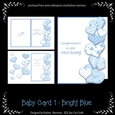 Heart Edge Baby Card - Bright Blue
