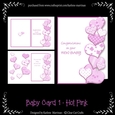Heart Edge Baby Card - Hot Pink