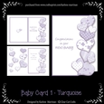 Heart Edge Baby Card - Mauve
