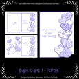 Heart Edge Baby Card - Purple